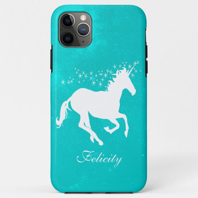 Turquoise Unicorn Personalised Case-Mate iPhone Case (Back)