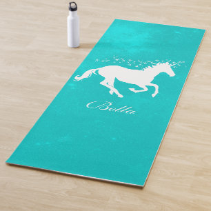 Turquoise Unicorn Personalised Yoga Mat