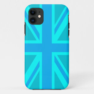 Turquoise Union Jack British Flag Case-Mate iPhone Case