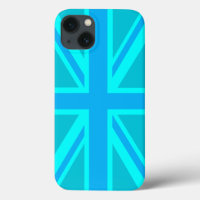 Turquoise Union Jack British Flag