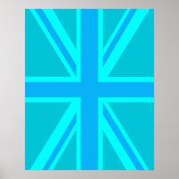 Turquoise Union Jack British Flag Design
