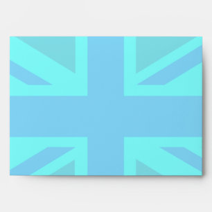 Turquoise Union Jack Flag Customise it Envelopes