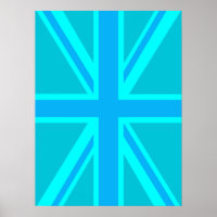 Turquoise Union Jack Flag Customise it