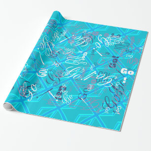 Turquoise Union Jack Flag Customise it Wrapping Paper