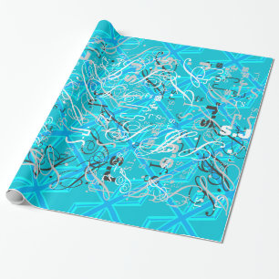 Turquoise Union Jack Flag Customise it Wrapping Paper