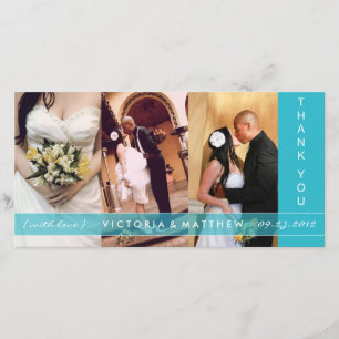 TURQUOISE UNION WEDDING THANK YOU CARD