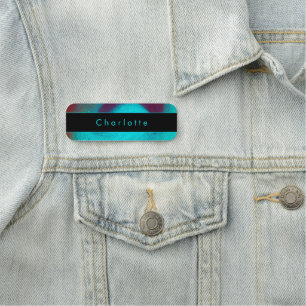 Turquoise Unique Modern Cool Hair Nail Salon Name Tag