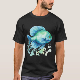 Turquoise Veil Fish - Freshwater Fish Art T-Shirt