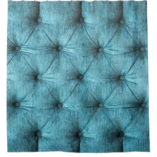 Turquoise Velvet Sofa Close Up Shower Curtain
