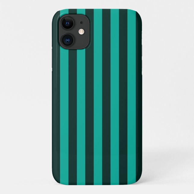 Turquoise Vertical Stripes Customise This! Case-Mate iPhone Case (Back)