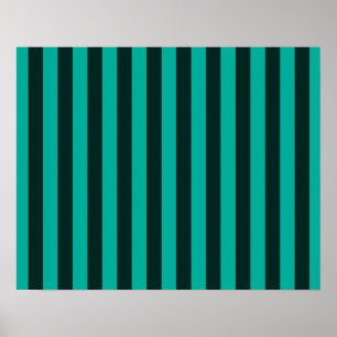Turquoise Vertical Stripes Customize This! Poster