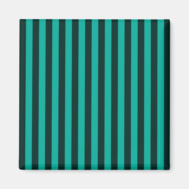 Turquoise Vertical Stripes Style Decor Magnet (Front)