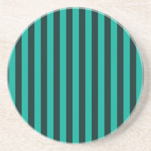Turquoise Vertical Stripes Style Graphic Coaster