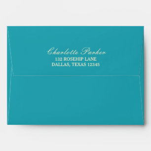 Turquoise   Vintage Tropical Palm Tree Liner Envelope