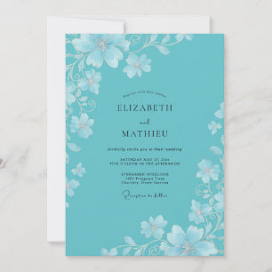 Turquoise Vivacious Coastal Wedding Invitation