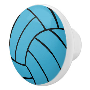 Turquoise Volleyball Ceramic Knob