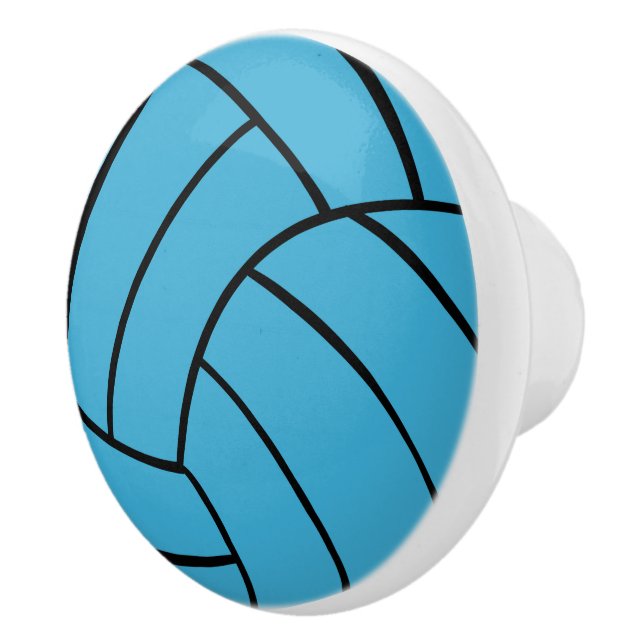 Turquoise Volleyball Ceramic Knob (Right)