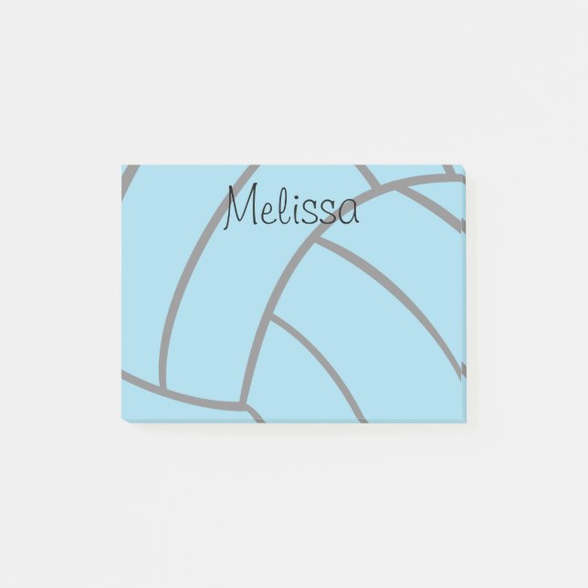Turquoise Volleyball Custom Monogram Post-It Notes (Front)