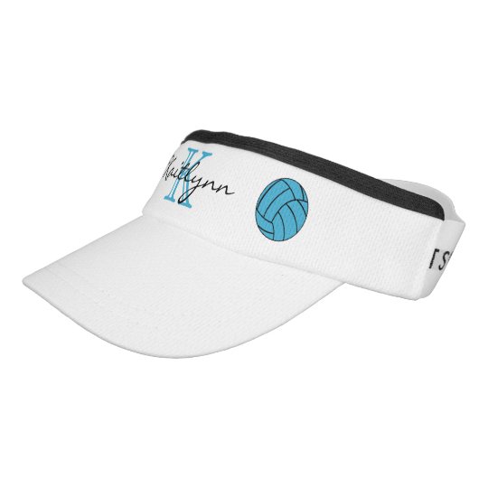 Turquoise Volleyball Monogram Sport Sun Visor