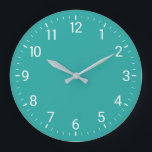 Turquoise Wall Clock<br><div class="desc">Turquoise Wall Clock. You can easily change the background colour. Perfect for decorating your home, kitchen or office. You can add text and images if you wish the numbers would stay.</div>