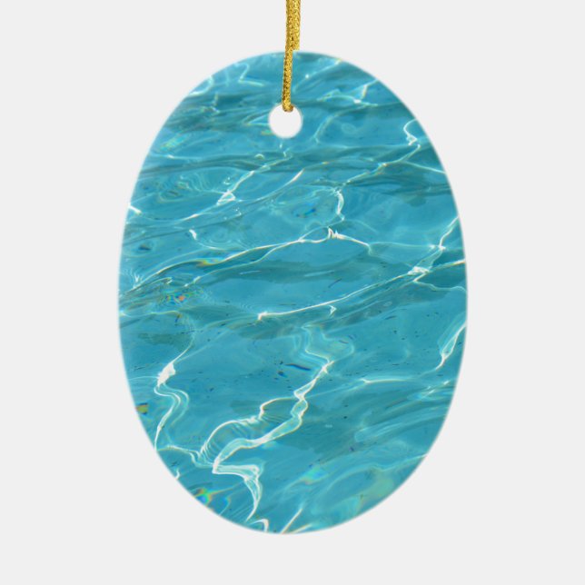 Turquoise Water Ceramic Tree Decoration (Front)