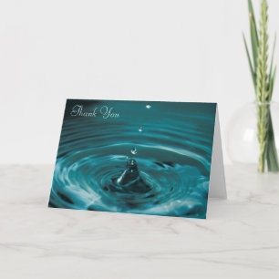 Turquoise Water Drop Thank You Card