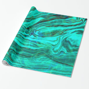 Turquoise Water Movement Wrapping Paper
