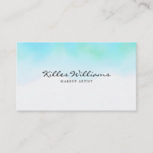 Turquoise Watercolor Business Card