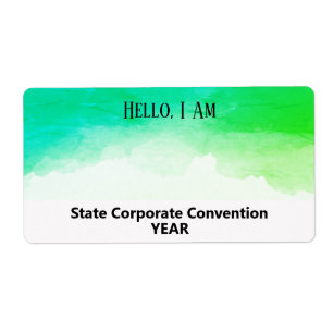 Turquoise Watercolor Custom Group Paper Name Tag