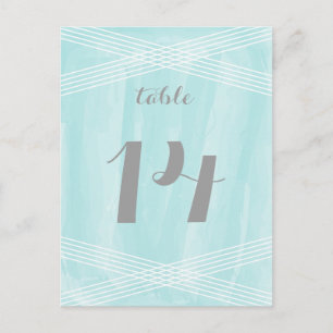 Turquoise Watercolor Deco Table Postcard