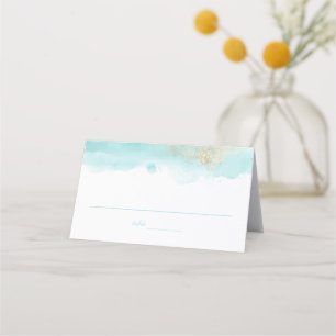 Turquoise Watercolor Place Card