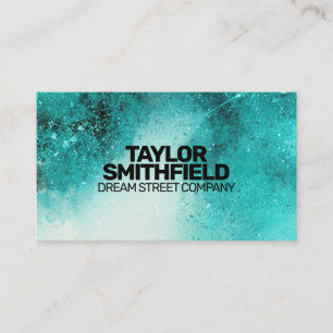 Turquoise Watercolor Splatter Business Card