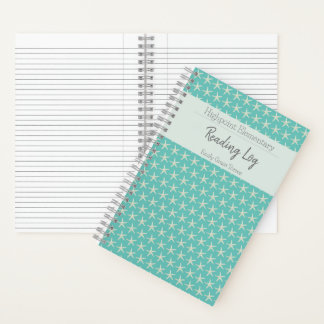 Turquoise Watercolor Starfish School Notebook