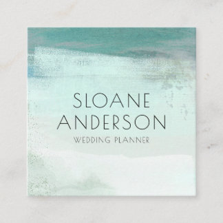 Turquoise Watercolor Wash Business Card