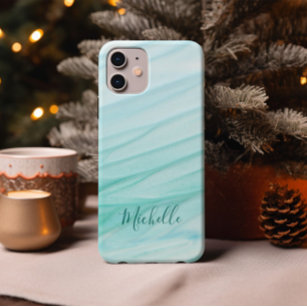 Turquoise Watercolor Wave Tough iPhone 6 Case