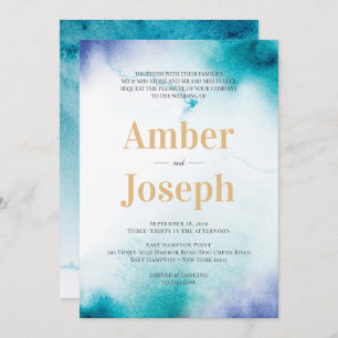 Turquoise Watercolor Wedding invitation