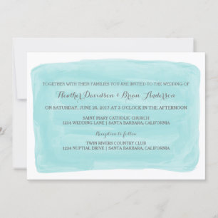 Turquoise Watercolor Wedding Invite