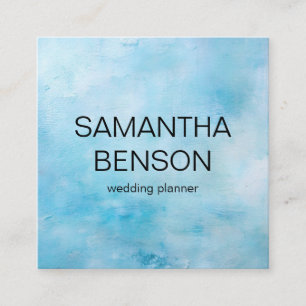 Turquoise Watercolor Wedding Planner Square Business Card