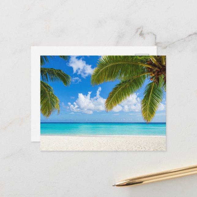 Turquoise Waterfall Landscape  Postcard (Front/Back In Situ)