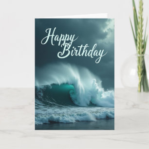 Turquoise Wave Birthday Card