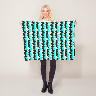 Turquoise Waves Fleece Blanket