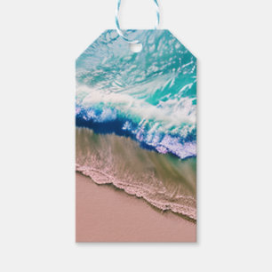 Turquoise Waves on a Sandy Beach Gift Tags