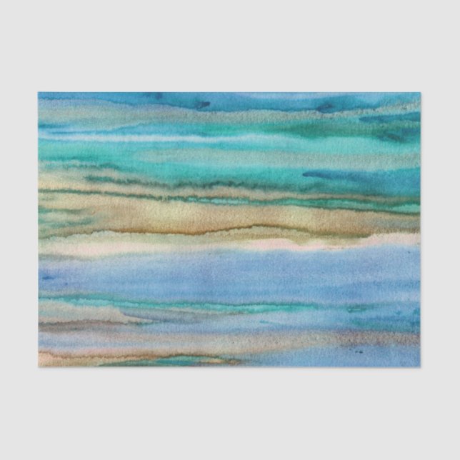 Turquoise Waves Tissue Paper (Front)
