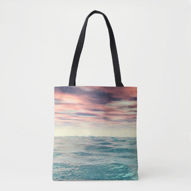 Turquoise Waves Tote Bag (Front)