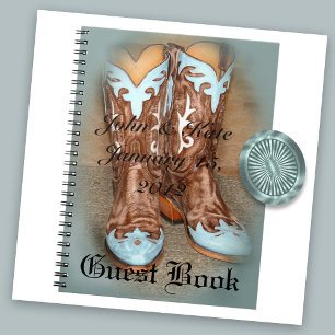 Turquoise Western Cowboy Boots Notebook