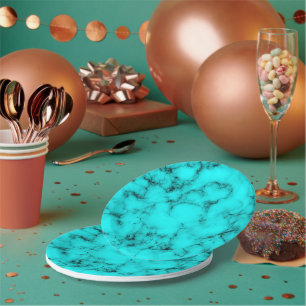 Turquoise western stone Southern jewel pattern Paper Plate