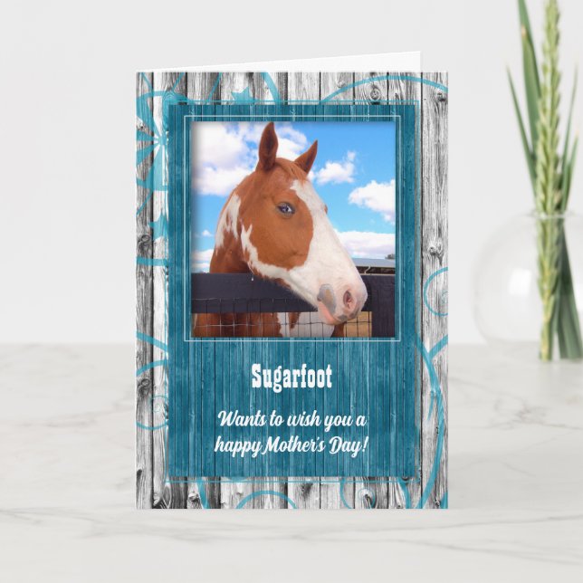 Turquoise Western Themed from the Horse Photo Card (Front)