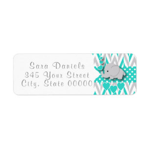 Turquoise, White and Grey Elephant Baby Shower 2