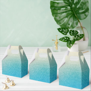 Turquoise White Aqua Blue Starfish Beach Wedding Favour Box
