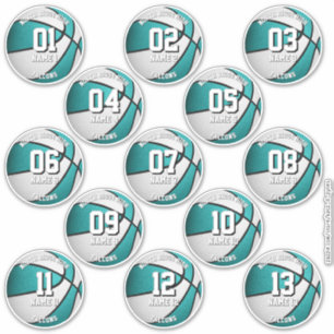 turquoise white basketball custom girls' names